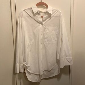 By malene birger oversized white button down shirt